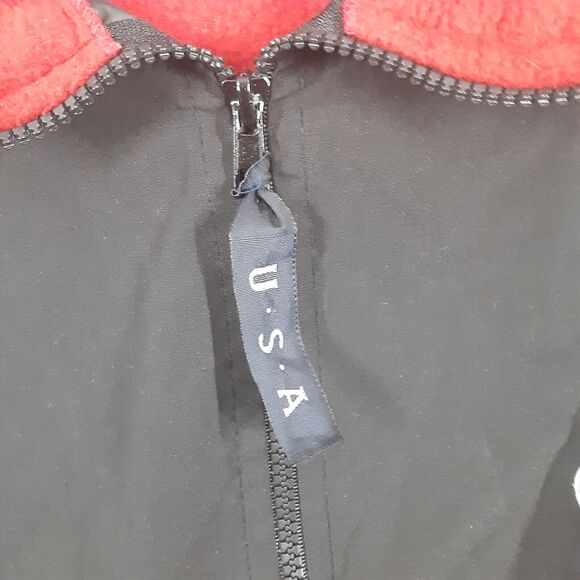 Olympic Committee Fleece Jacket Mens Large L Black Red Team USA Full Zip - Picture 4 of 9